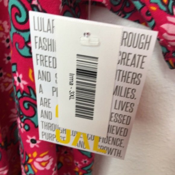 lularoe 3xl irma floral Pink Green Yellow NWT - Picture 5 of 5